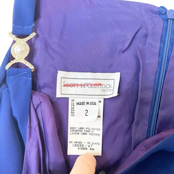 90s Mcclintock‎ Prom Dress Skater Mini Rhinestone Strap Whimsy Tiered Glam 2P - Picture 6 of 6